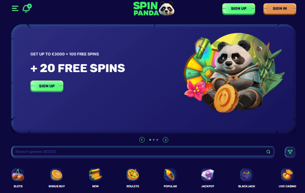 Spin Panda lobby